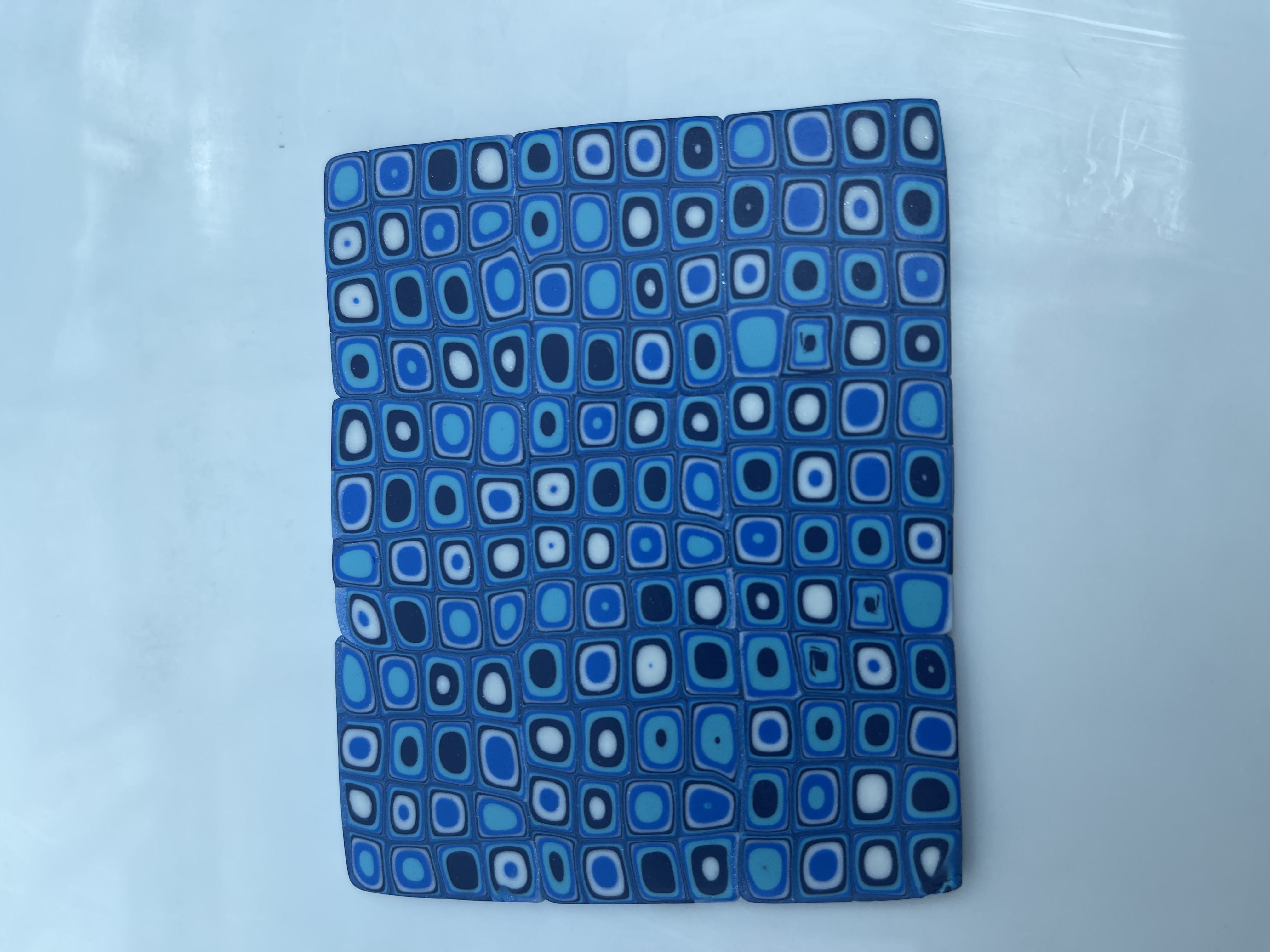 Klimt inspired clay slab ready to cut out the earring shapes