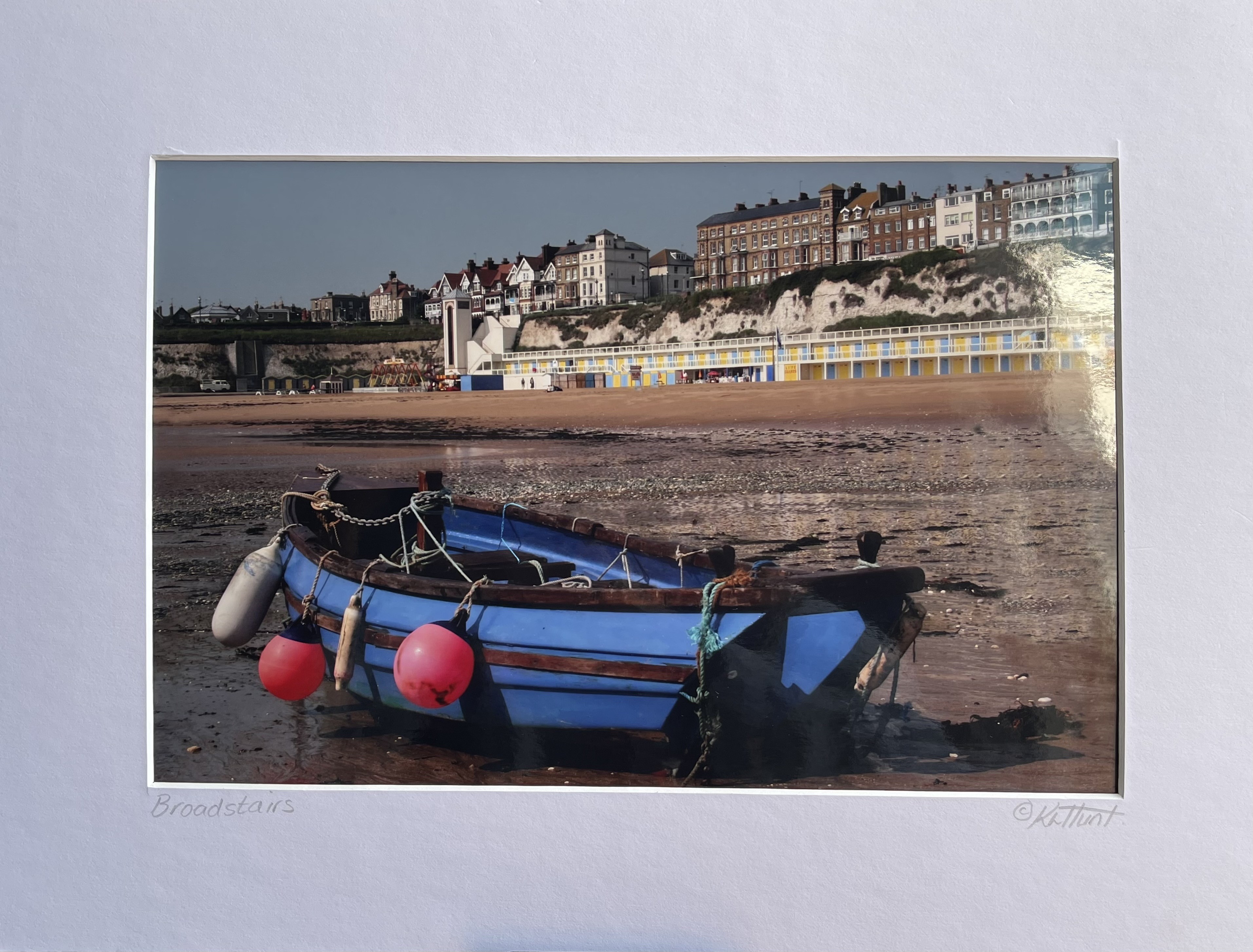 Broadstairs seafront blue boat.