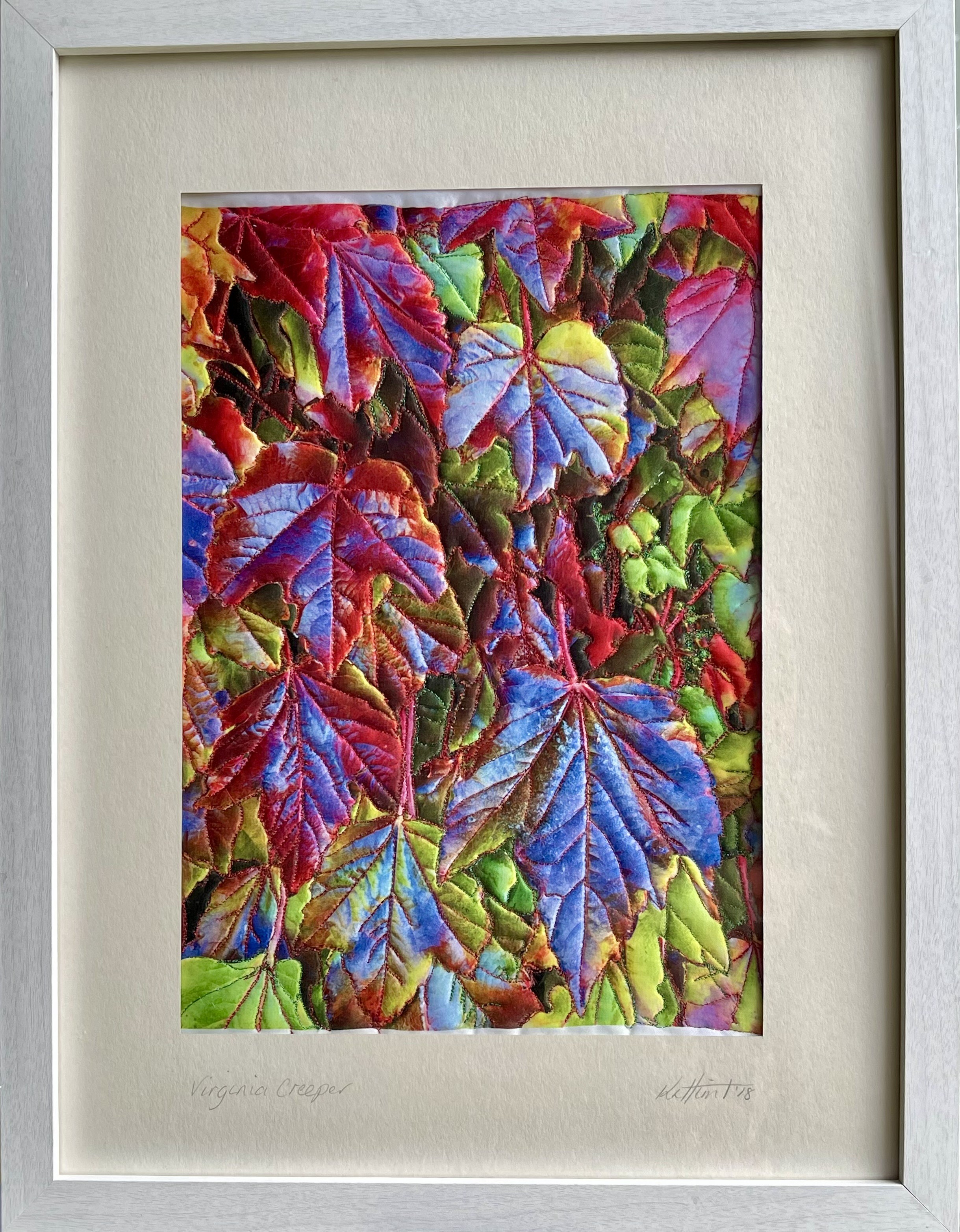 Virginia creeper - Quilted textile art